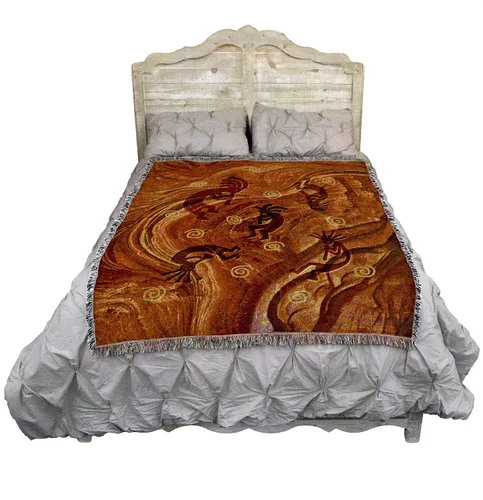 Miniatura 2 de Pure Country Weavers Kokopelli - Manta de The Ancient Ones, diseño de arte del suroeste, manta tejida de algodón, fabricada en los Estados Unidos