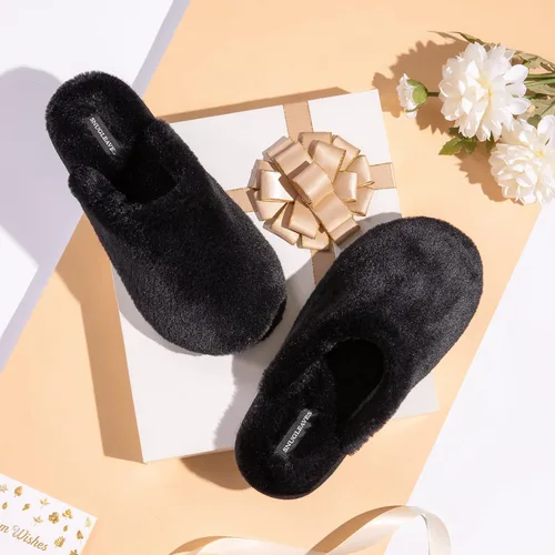 Miniatura 5 de Snug Leaves - Pantuflas de piel sintética con forro de espuma viscoelástica, para mujer