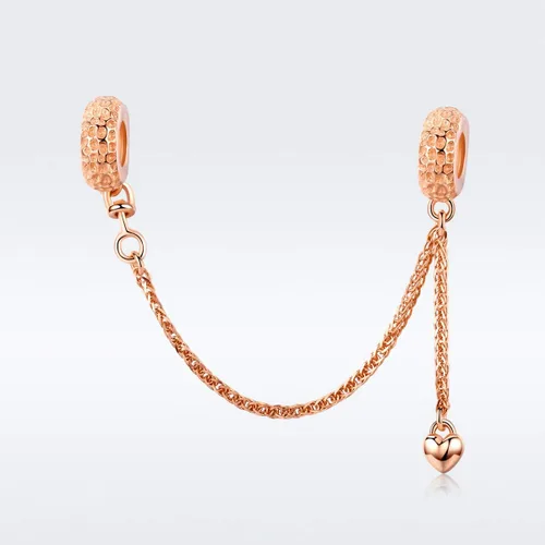 Miniatura 5 de ABAOLA - Dije con cadena de seguridad, con corazón de plata de ley 925, compatible con pulseras y collares Pandora