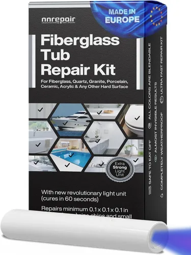 Miniatura 10 de Kit de reparación de encimera de cuarzo (Transparente, Acrílico blanco y color blanco oscuro) - Ideal como kit de reparación de azulejos, fibra