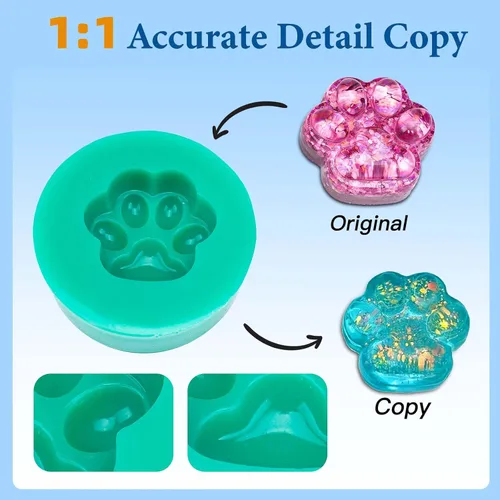 Miniatura 6 de JDiction - Kit de fabricación de moldes de silicona reutilizable 35X, silicona reutilizable para hacer moldes, sin mezcla, no tóxica, goma