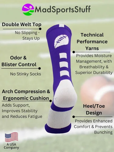 Miniatura 3 de MadSportsStuff Calcetines de fútbol juvenil para niños o hombres, accesorios de regalo de fútbol de longitud completa