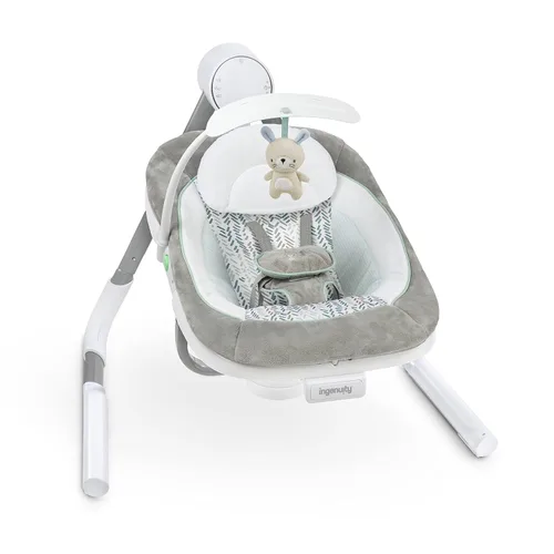 Miniatura 20 de Ingenuity Anyway Sway - Columpio portátil plegable de 5 velocidades y asiento infantil multidireccional con vibraciones, sonidos de la naturaleza