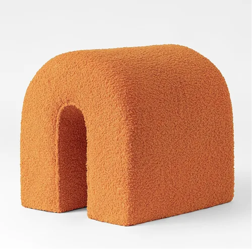 Miniatura 10 de SHYFOY Reposapiés otomano, reposapiés tapizado de 16.93 pulgadas con terciopelo suave de peluche, taburete en forma de N, taburete compacto y Camello