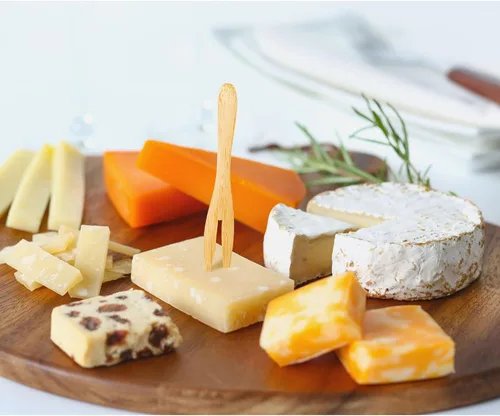 Miniatura 4 de Maison du Fromage - Mini tenedores reutilizables para servir, bambú bruñido, 2 juegos de 6