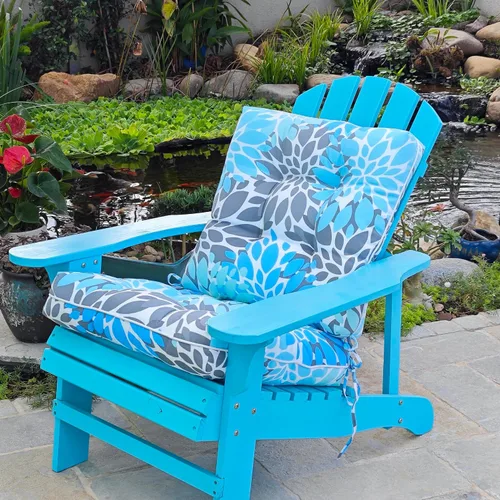 Miniatura 6 de JMGBird Cojines impermeables para sillas de exterior de 19 x 19 pulgadas, paquete de 2 cojines de asiento de patio con lazos