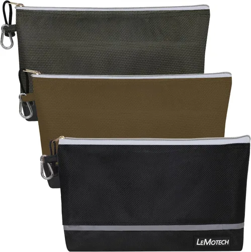 Miniatura 18 de Bolsas de herramientas LeMotech con cremallera, bolsas pequeñas resistentes al agua, bolsa de utilidad Oxford 1680D para organizadores