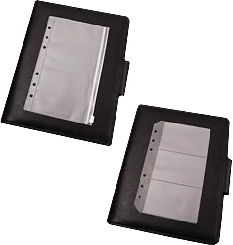 Miniatura 4 de 12 piezas A6 de 6 agujeros hojas sueltas para cuaderno organizador de relleno, 6 bolsas con cremallera y 6 páginas de repuesto para tarjetas