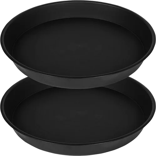 Paquete de 2 cuencos para baño de pájaros de 14", 1,6" de profundidad, cuencos para baño de pájaros de plástico de 13, 14, 15, 16, 17, 20, 24