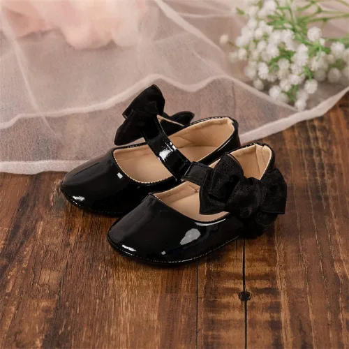 Miniatura 4 de Miamooi Zapatos de vestir de boda para bebés y niñas, zapatos de ballet con lazo de princesa Mary Jane, zapatos planos para primeros pasos, zapatos