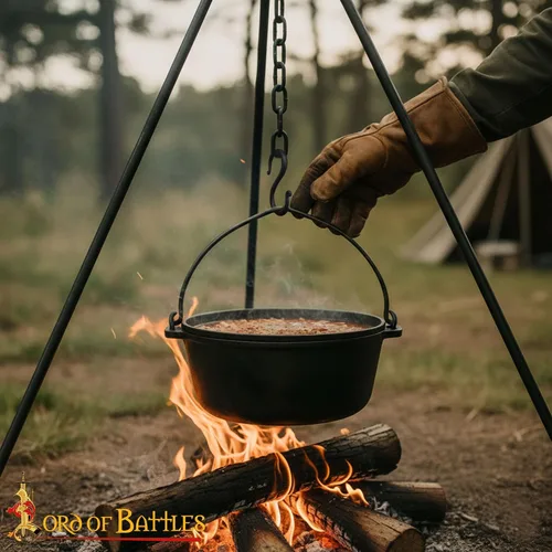Miniatura 7 de Lord of Battles Juego de ganchos en forma de S de hierro vikingo soporte de cocina colgante accesorio de camping forjado a mano acabado negro