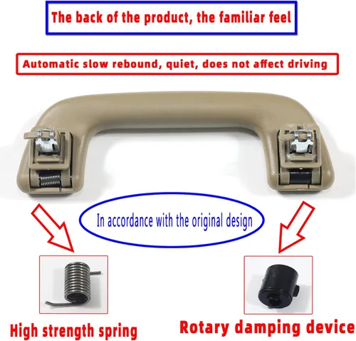 Miniatura 3 de Tirador de techo automático, riel de agarre gris con gancho LH = RH universal para Toyota para Corolla para Rav4 Yaris Vios OEM: 74610-52020