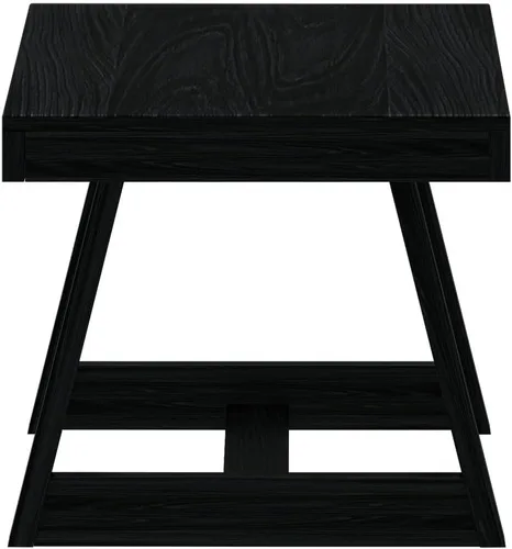 Miniatura 6 de Plank+Beam Mesa auxiliar rectangular clásica, mesa de centro de granja de 40 pulgadas, mini mesas centrales para espacios pequeños, mesa de té