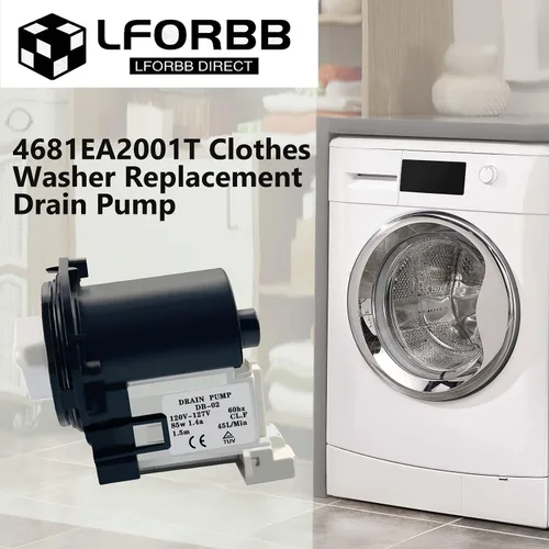 Miniatura 5 de Kenmore 4681EA2001T Reemplazo del motor de la bomba de drenaje de arandela, incluye sello de anillo, reemplaza a AP5328388, 4681EA1007D, 4681EA1007G