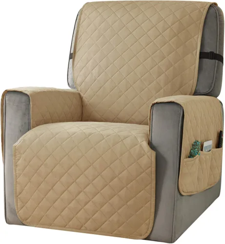 Miniatura 14 de Ouka - Funda reclinable para perros, de ancho de asiento de 63,5 cm, protector de sofá de tela reversible con correas elásticas, funda de sillón Gris
