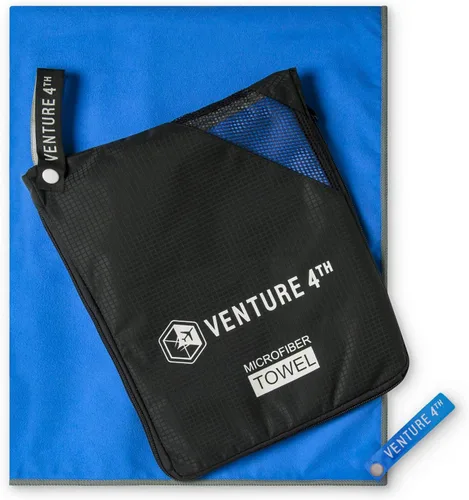 VENTURE 4TH Toalla de Viaje de Secado Rápido - Toallas de Microfibra Ultra Suaves de Secado Rápido - Esencial para Camping, Mochileros, Yoga, Azul