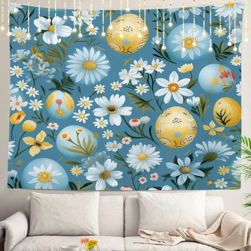 Miniatura 86 de Shrahala Tapiz de pared con paisaje de lago de otoño, bosque amarillo, para colgar en la pared, tapiz grande, decoración de fibra de poliéster