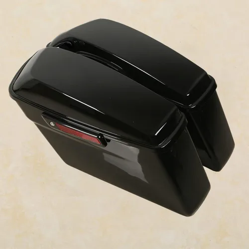 Miniatura 3 de Green-L Alforjas rígidas negro vívido con llaves de pestillo negro y forros compatibles con Harley Touring Road King Street Glide Electra Ultra