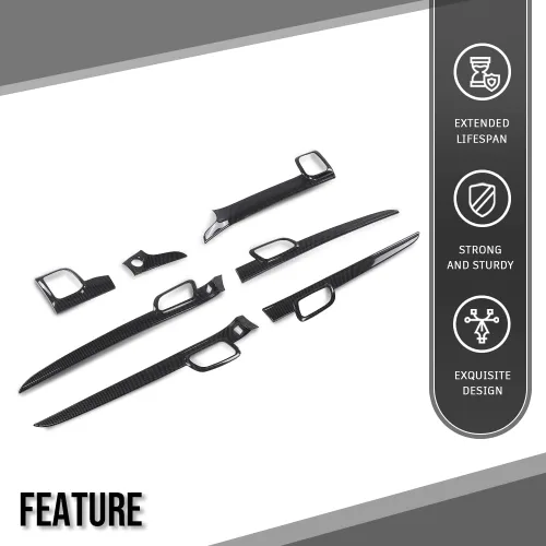 Miniatura 8 de G-PLUS Moldura de panel de salpicadero compatible con Jeep Grand Cherokee 2011-2021, 7 piezas de moldura de panel de consola central y moldura