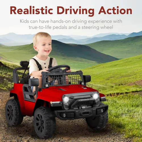 Miniatura 3 de Productos de la mejor elección, vehículo de juguete de paseo de 6 V para niños, mini camioneta, auto eléctrico de juego con control remoto para Rojo