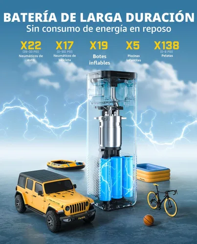 Miniatura 6 de Fanttik X10 Inflador de Neumáticos Cruz Compresor de Aire Portátil, Bomba de Aire de Inflado/Desinflado Rápido, Inflador Inalámbrico de 150PSI