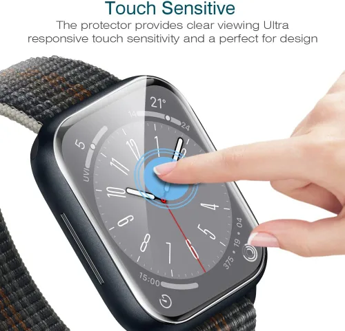 Miniatura 6 de LK Pack de 6 para Apple Watch 41mm / 40mm Protector de Pantalla (Series 8 & 7 & 6) [Película Flexible Mejorada] Auto-reparable, Protector de Azul