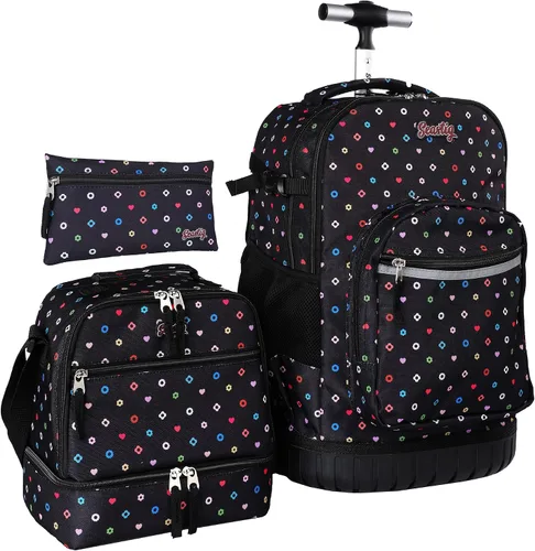 Miniatura 9 de seastig Mochila con ruedas de 18 pulgadas con bolsa de almuerzo y estuche para lápices, mochila con ruedas, mochila para laptop, adultos y niños