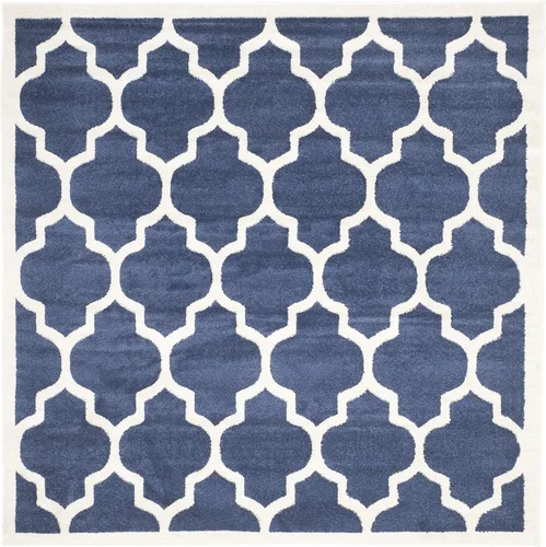 Miniatura 2 de SAFAVIEH Amherst Collection AMT420E - Alfombra para pasillo, 2 pies 3 pulgadas x 7 pies, beige y gris claro, diseño de enrejado marroquí,