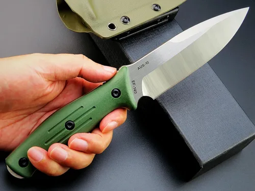 Miniatura 5 de Eafengrow EF140 Cuchillo de hoja fija, hoja de acero AUS-10, mango G10 de espiga completa, herramienta EDC cuchillo recto para trabajar campamento