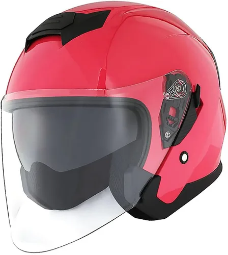 Miniatura 12 de 1Storm Casco de motocicleta abierto para scooter, clásico Knight Bike, lente dual/visera de sol: HJK526