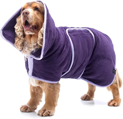 Miniatura 13 de Lucky Pooch® Bata de baño para perro, lujosa bata de baño para perro, ultra absorbente, seca a tus perros en minutos. Doble capa, toalla súper suave