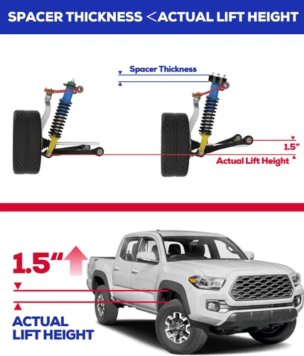 Miniatura 4 de KSP - Kit de nivelación delantera de 1.5 pulgadas para elevador Toyota Tacoma, espaciador de elevación delantera de 1.5 pulgadas para Toyota Tacoma