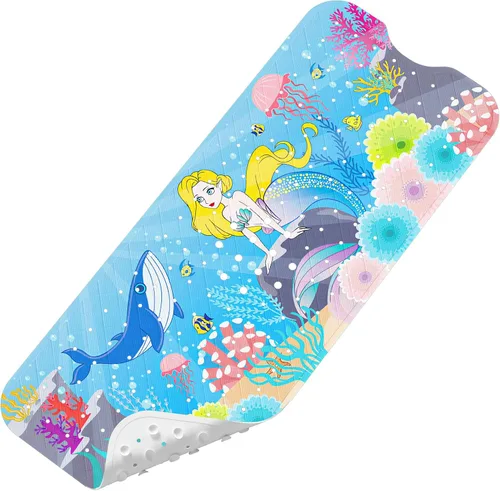 Miniatura 20 de Tapete de Baño para Bebé Mejorado con Dibujos Animados Antideslizante - 40"x16" Extra Largo Tapete de Bañera para Bebé Ecológico Duradero Tapete