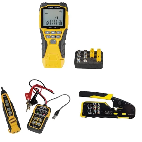 Miniatura 8 de Klein Tools Probador de cable VDV501-852 y herramienta de punchdown de impacto VDV427-300 y VDV226-110 Crimpadora de cables de datos modular