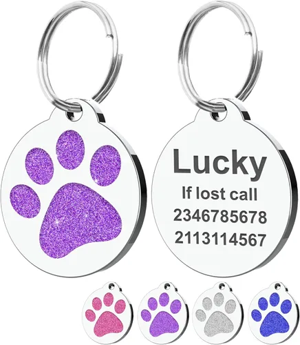 Miniatura 14 de Etiquetas para perros personalizadas para mascotas, etiquetas de nombre para perro, etiqueta para perro personalizada grabada con cualquier nombre
