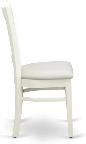 Miniatura 4 de East West Furniture VAC-LWH-C Vancouver Sillas de Comedor - Sillas de Madera Tapizadas en Tela de Lino, Juego de 2, Blanco Lino