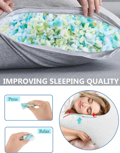 Miniatura 4 de BCU Relleno de funda para silla de puf, de alta elasticidad, espuma viscoelástica triturada, relleno de cojín de sofá, relleno de cama