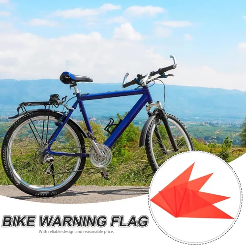 Miniatura 8 de Operitacx 5 banderas de seguridad para bicicleta sin poste, bandera de repuesto para remolque de bicicleta, bandera de seguridad para bicicletas a