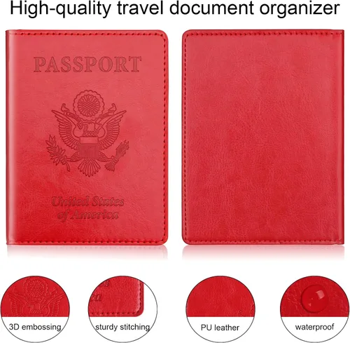 Miniatura 4 de Herain Soporte para pasaporte, funda para pasaporte, cartera para pasaporte, para mujeres y hombres, funda de pasaporte, protector de libreta