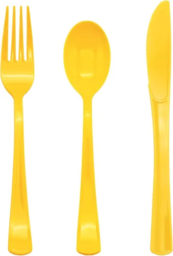 Miniatura 22 de Juego de 150 cubiertos de plástico negro y dorado, resistente, cubiertos de plástico negro y dorado, incluye cucharas, tenedores, cuchillos