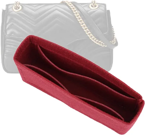 Organizador de bolso de fieltro con bolsillos, mini bolso moldeador para bolso de hombro GG Marmont Matelasse, se convierte en bandolera (M, rojo)