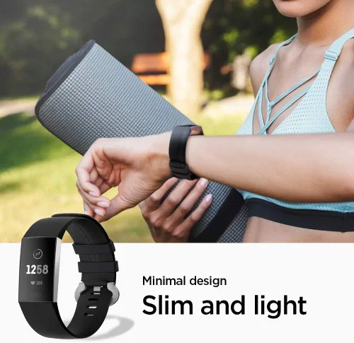 Miniatura 3 de Spigen Ajuste de silicona diseñado para Fitbit Charge 4 (2020) / Charge 3 (2018) Band - Negro