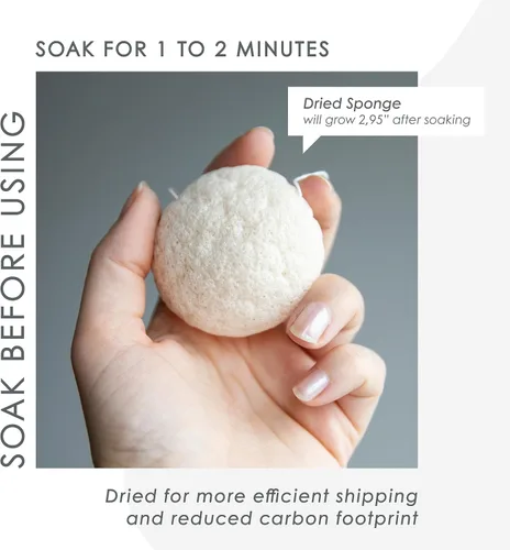 Miniatura 7 de Konjac - Esponja facial para limpieza Vegano + sin microplásticos 100% natural a base de plantas No tóxico Biodegradable sostenible