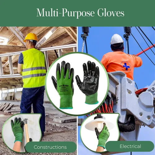 Miniatura 4 de Guantes de jardinería de bambú, recubiertos de goma, aptos para pantalla táctil, transpirables y ligeros, para hombres y mujeres