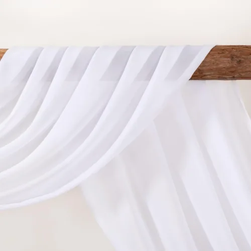 Miniatura 6 de LINXTAR Tela Blanca para Drapeado de Arco de Boda 1 Panel 30 pulgadas x 18 pies Cortina de Arco de Gasa Transparente para Pascua Despedida de Blanco