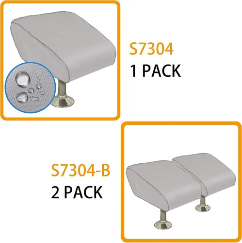 Miniatura 2 de iCOVER Boat Folding Seat Cover - 600 Denier Canvas Waterproof Heavy-Duty Weather Resistant Material Trailerable Fishing Chair Covers Gris