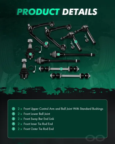 Miniatura 3 de SCITOO Kit de suspensión de 10 piezas para Chevy Silverado 1500 2000-2006 Tahoe 1999-2006 para GMC Sierra 1500 - Con piezas de suspensión brazo