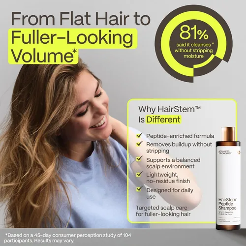Miniatura 7 de Hairstem Champú peptídico para el crecimiento del cabello Infundido con péptidos para un cabello más completo y fuerte Tripéptido de cobre-1