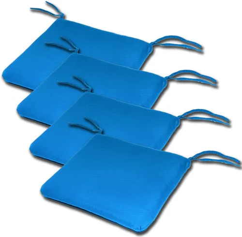Comfort Classics Sunbrella - Juego de 4 cojines de asiento estilo borde de cuchillo para interiores y exteriores, 20 pulgadas de ancho x 19 pulgadas