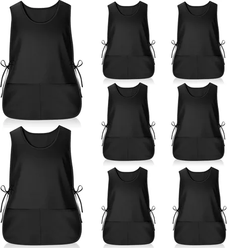 Suhine delantal de zapatero con 2 bolsillos profundos y lazos laterales delantal unisex para trabajo en la cocina